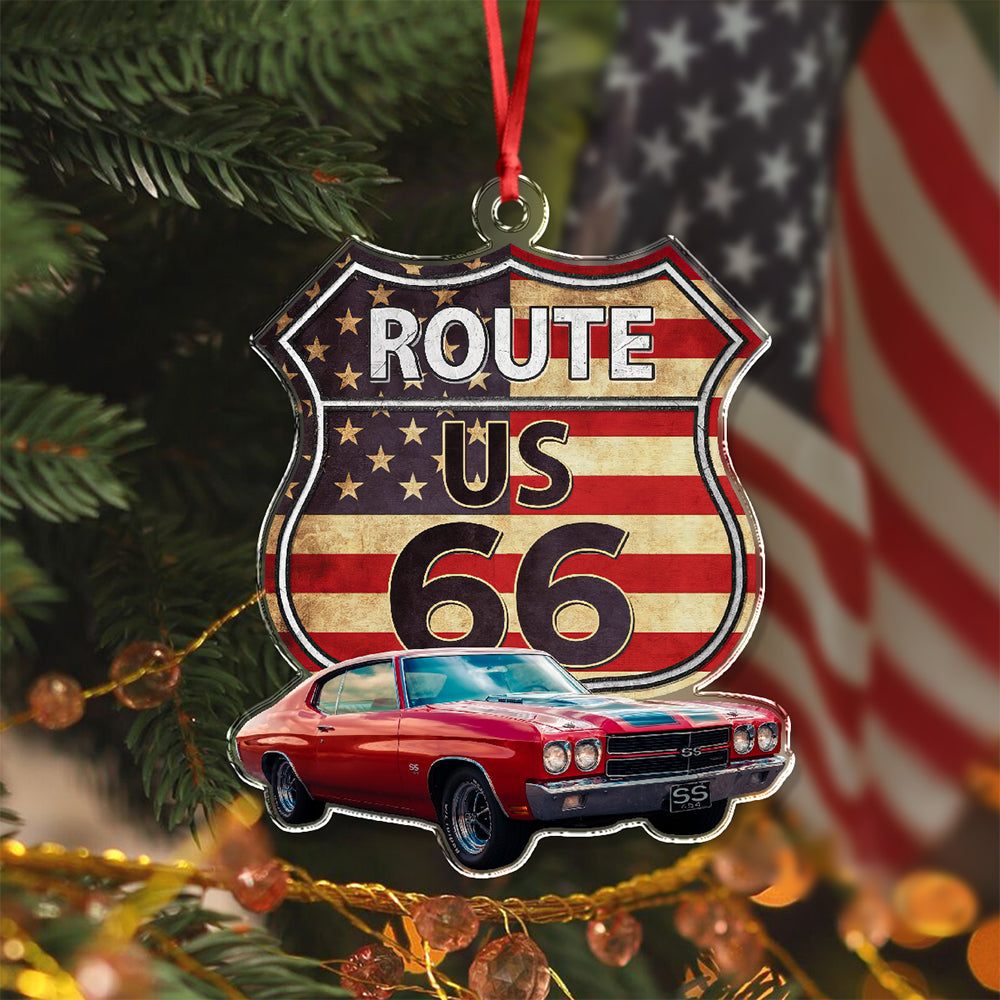 Custom Photo Route US 66 Car Acrylic Ornament HA75 897448