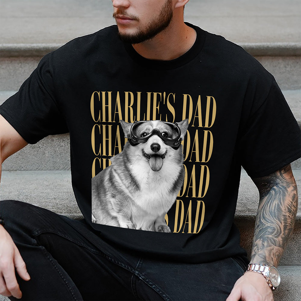 Personalized Vintage Photo Dog Dad, Dog Mom, Cat Dad, Cat Mom Dark Shirt HA75 921560