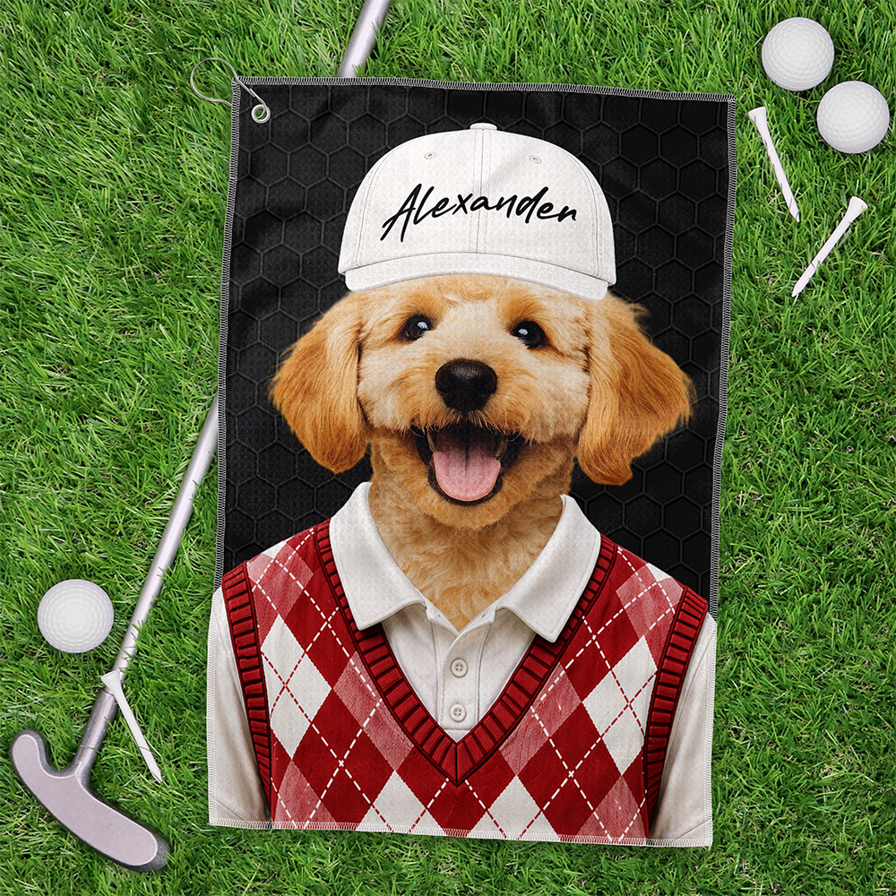 Custom Pet Photo Golf Towel - Gift For Dog Cat Dad Mom, Golf Lovers HO82 902364