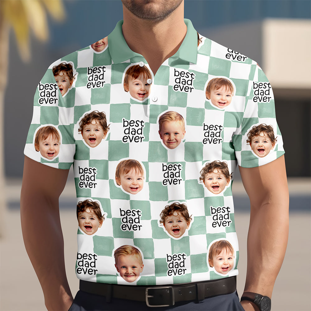 Custom Baby Face Best Dad, Mom Ever Polo Shirt HA75 921456