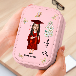 Custom Face Photo Graduation With Flower On Makeup Box With LED TH10 896601