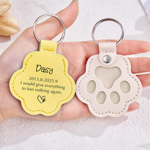 Custom Dog Name I Would Give Everything Memorial Leather Paw Keychain LM32 895729