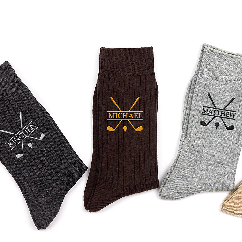 Personalized Name Golf Embroidered Socks - Personalized Gift for Golfers & Golf Lovers HA75 922100