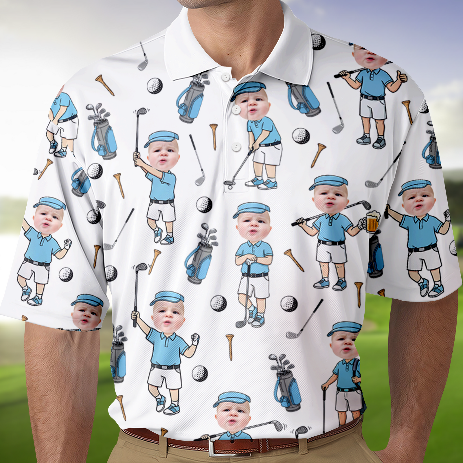Custom Kid Photo Golf Polo Shirt Gift For Golf Lover TH10 169869