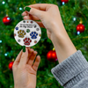 Custom Photo You Left Paw Prints On My Heart Memorial 3D Inflated Effect Printed Ceramic Ornament HA75 897134