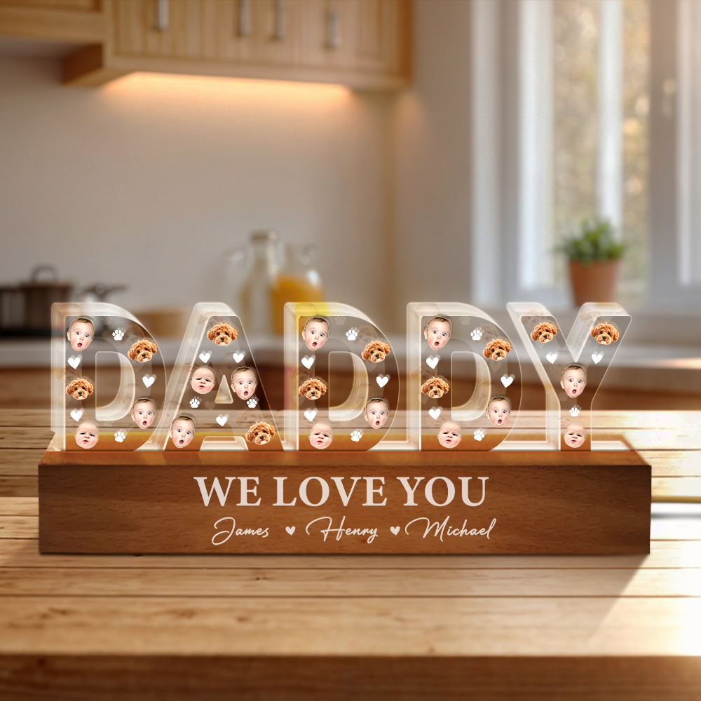 Custom Face Photo Daddy LED Night Light For Father's Day TH10 892591