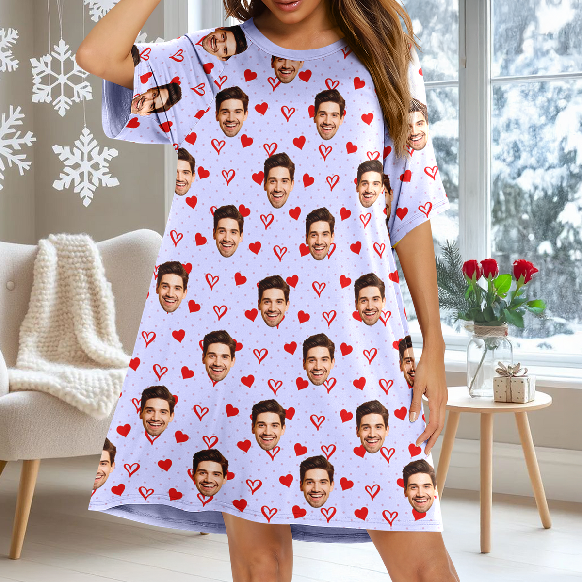 Custom Funny Face Nightgown Gift For Wife, Girlfriend CH07 910364