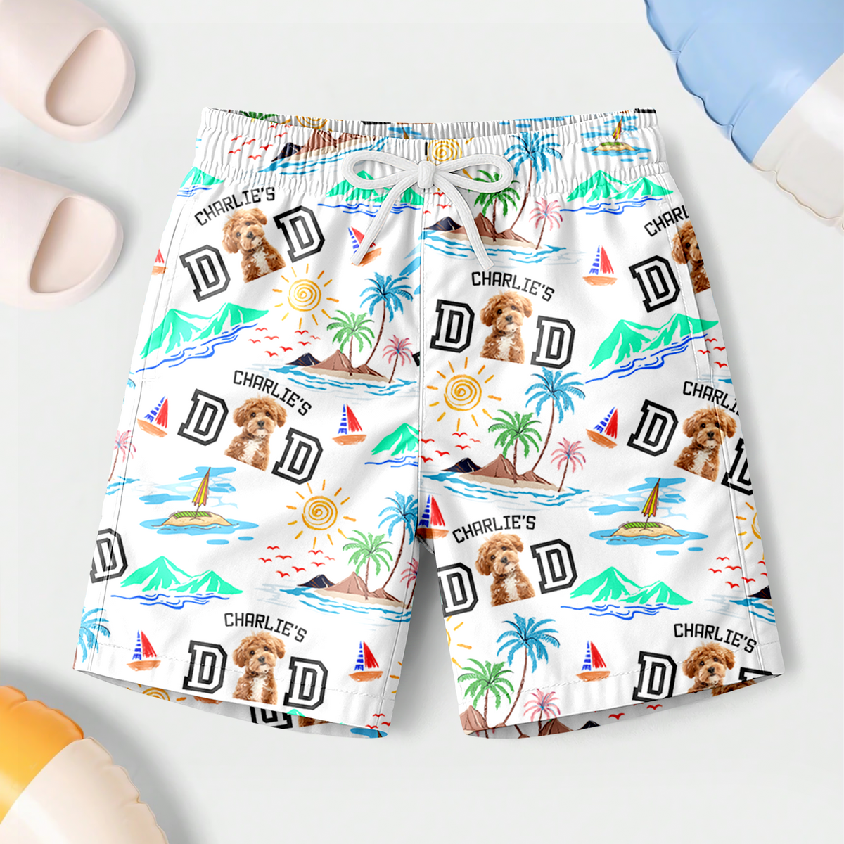 Custom Photo Dog Dad Stance Summer Beach Short LM32 893709