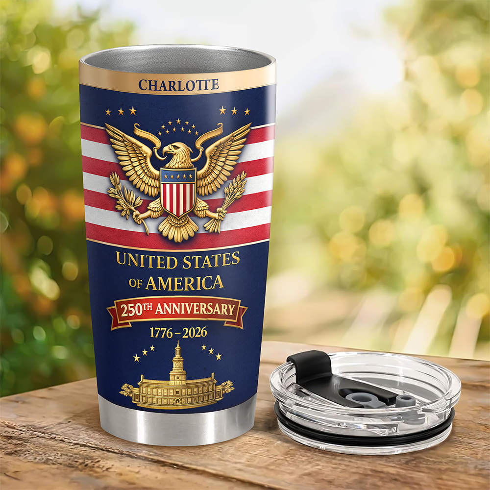 Custom Name USA 250th Anniversary 1776-2026 Fat Tumbler TH10 898905
