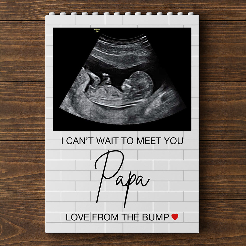 Custom Photo Baby Scan Can't Wait To Meet Daddy Building Block, New Baby Gift LM32 669069