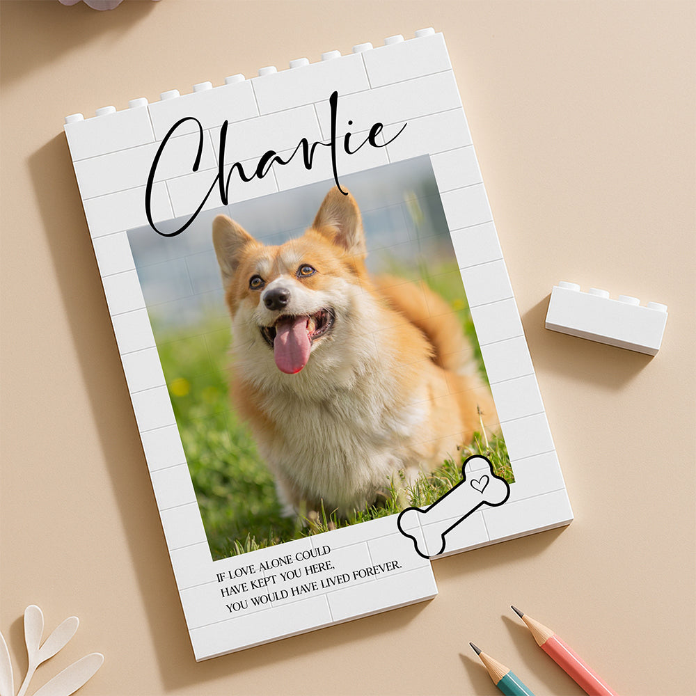 Custom Photo If Love Alone Could Have Kept You Here Building Block, Personalized In Loving Memory Pet Keepsake TH10 170545