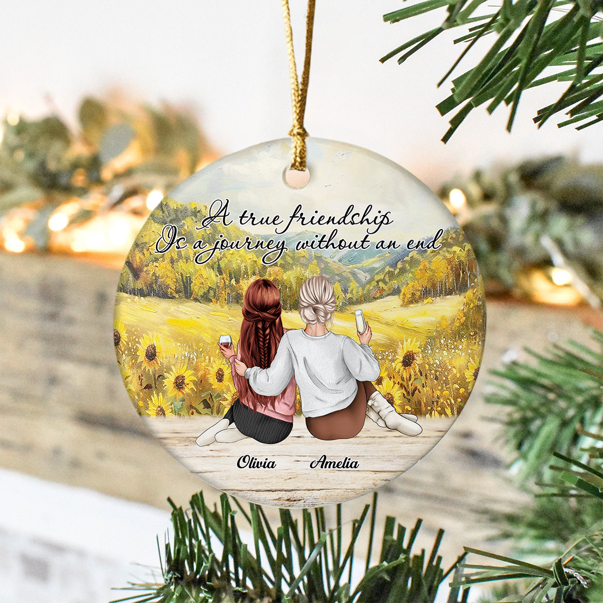 A True Friendship Is A Journey Without An End Personalized Ceramic Ornament HA75 897444