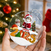Custom Cat Christmas Cake Crew Photo - Personalized Glass Ornament CH07 899978