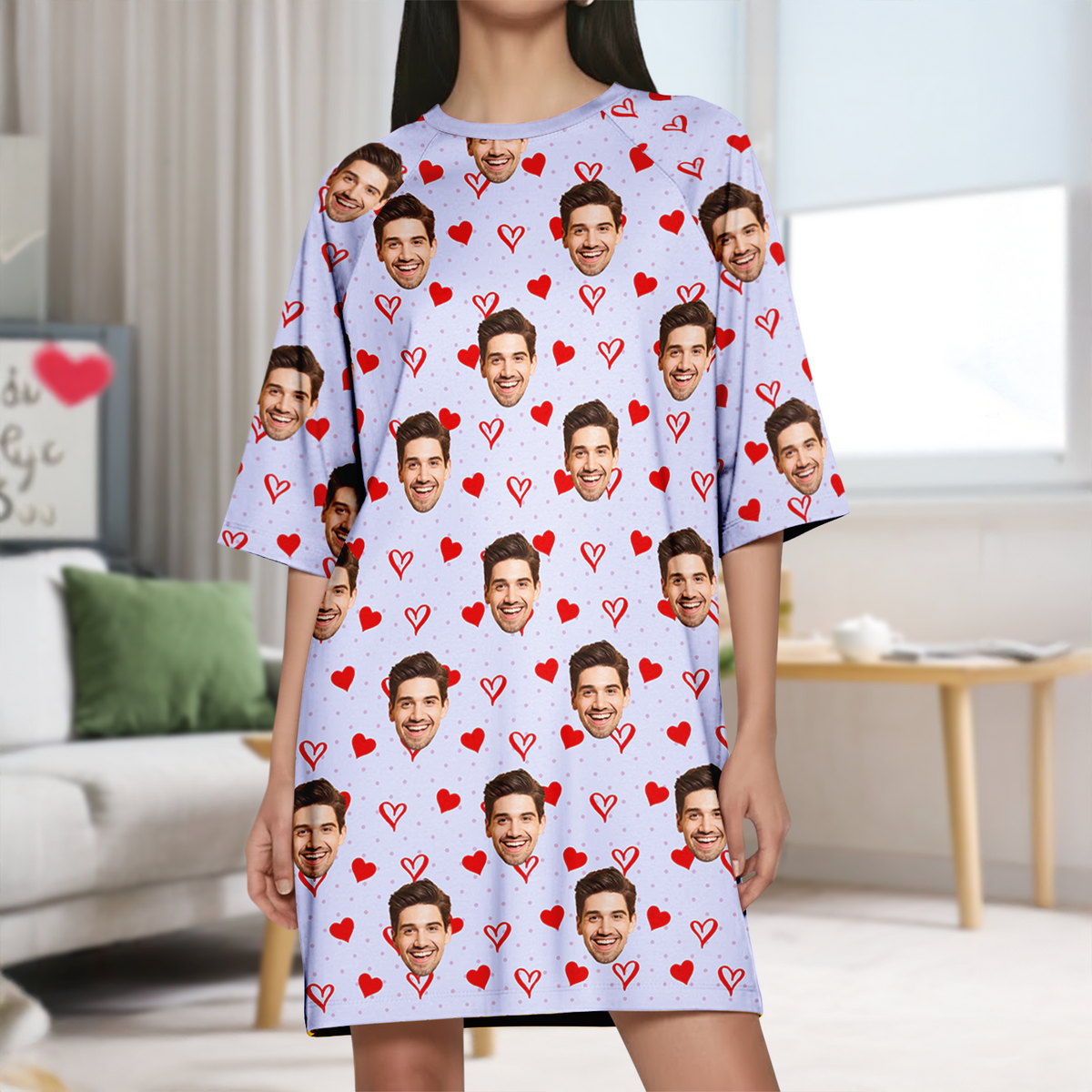 Custom Funny Face Nightgown Gift For Wife, Girlfriend CH07 910364