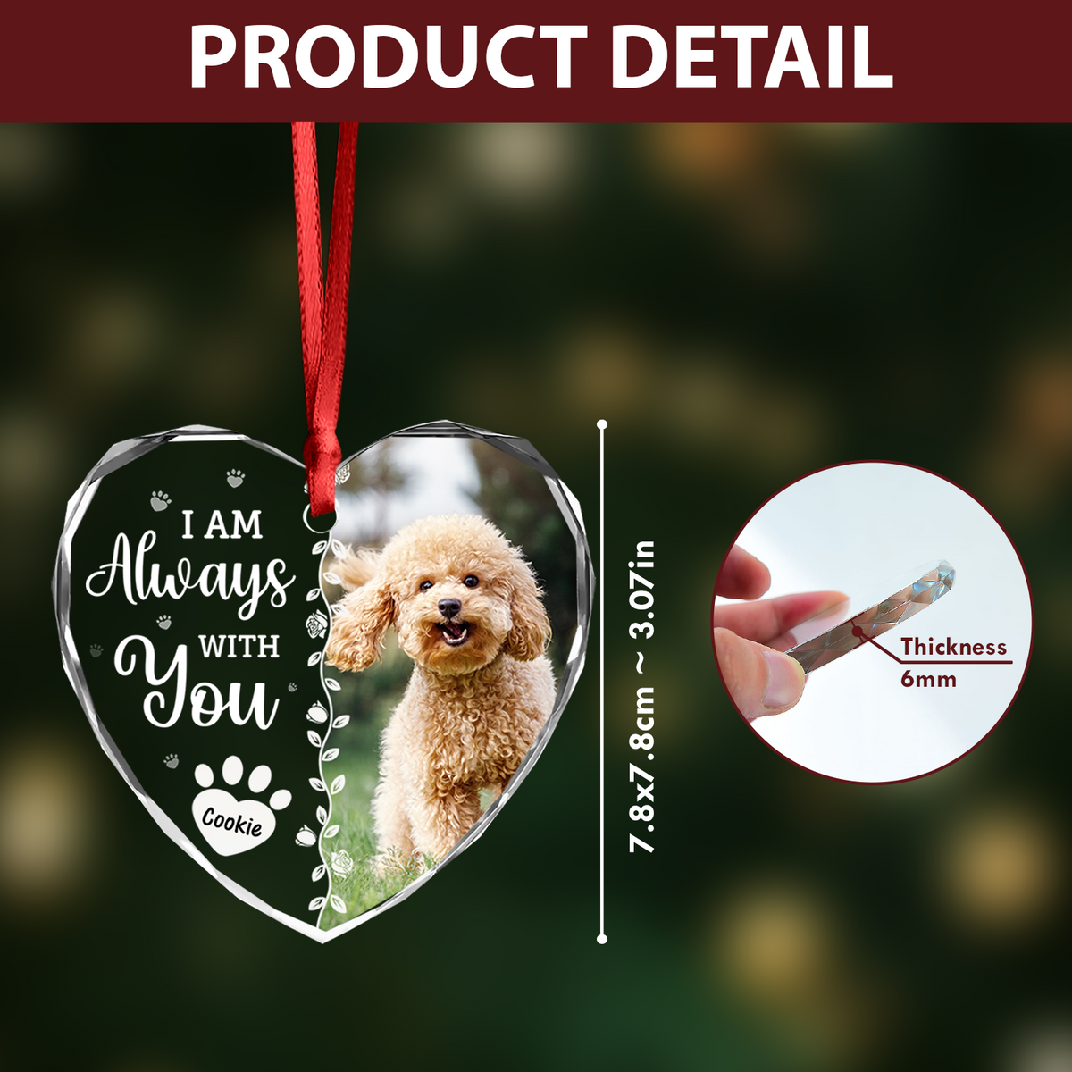 Custom Photo Favorite Hello And Hardest Goodbye Memorial Heart Shape Glass Ornament HA75 892810