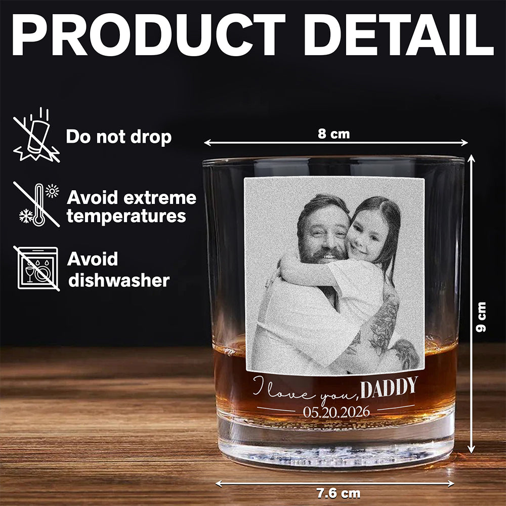 Custom Photo Father Of The Bride, Groom Engraved Rock Glass Gift For Father's Day LM32 668939