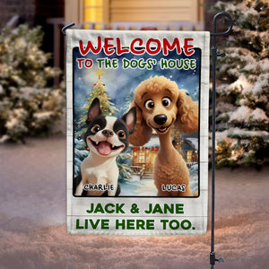 Custom 3D Cute Dog Welcome To The Dog House Decorative Personalized Garden Flag HA75 897936