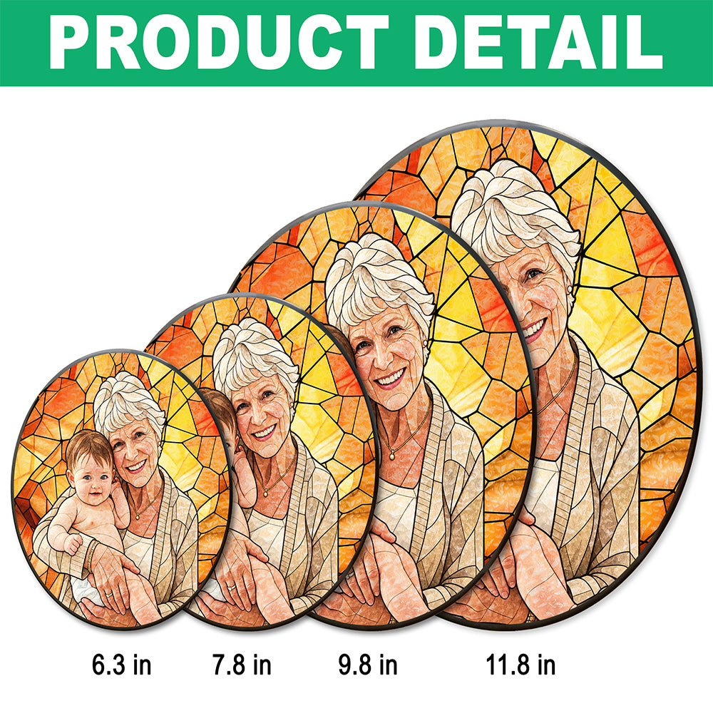 Custom Photo Stained Glass Suncatcher For Family TH10 170905