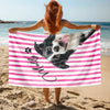 Custom Dog Portrait Beach Towel - Personalized Pet Lover Gift CH07 911466