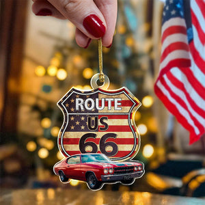 Custom Photo Route US 66 Car Acrylic Ornament HA75 897448