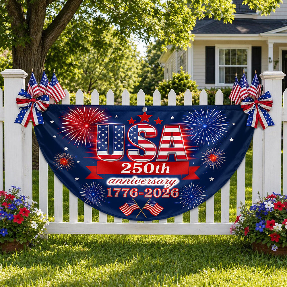 250 Anniversary USA 1776-2026 Personalized Non-Pleated Fan Flag HA75 921682