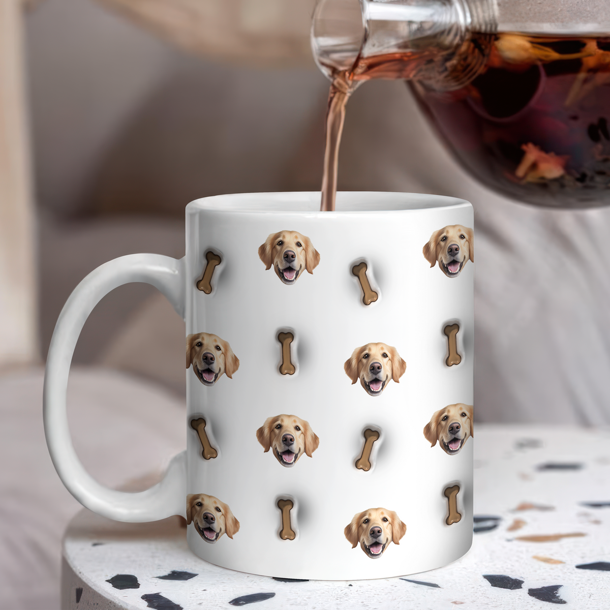 Custom Face Photo With Icon Dog For Dog Lover 3D Inflated Effect Mug TH10 894335