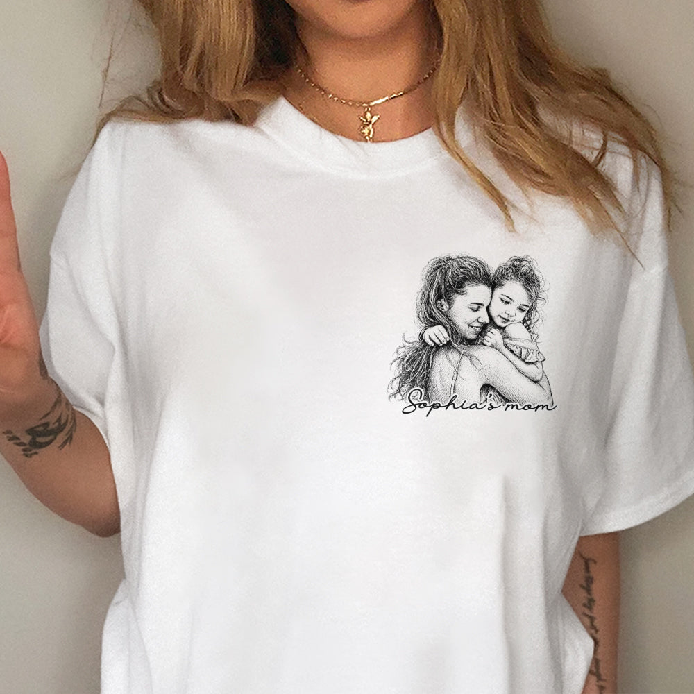 Custom Photo Pencil Sketch Dad Mom Family Bright Shirt HA75 921926