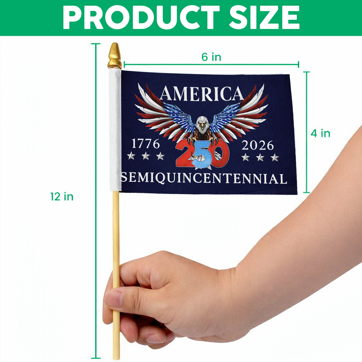 250 Years America Semiquincentennial Handheld Flag HA75 898862