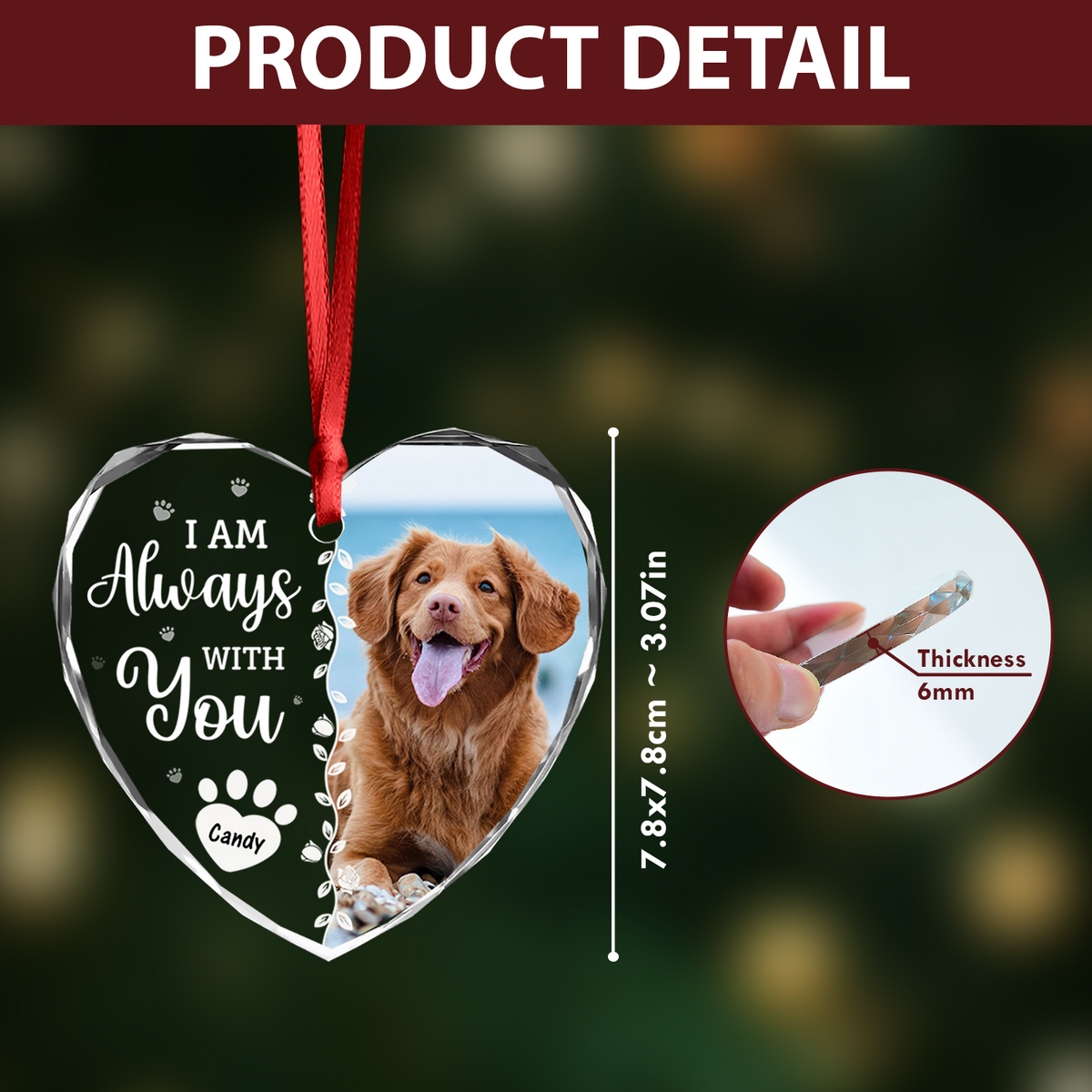 Custom Photo Favorite Hello And Hardest Goodbye Memorial Heart Shape Glass Ornament HA75 892810