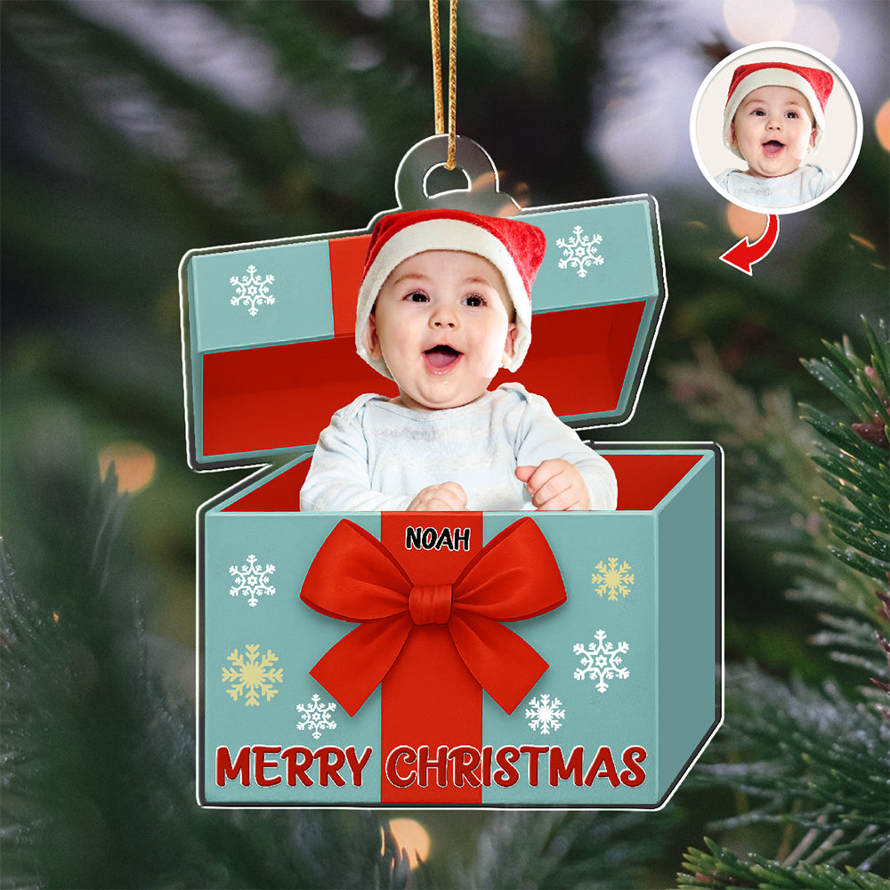 Custom Kid Photo Merry Christmas Acrylic Ornament HO82 900012