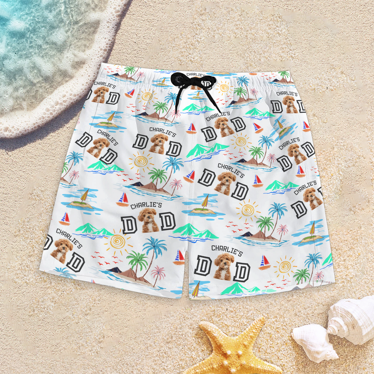 Custom Photo Dog Dad Stance Summer Beach Short LM32 893709
