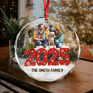 Custom Family Photo Glass Ornament Christmas Gifts For Dad, Mom, Grandpa, Grandma CH07 899984