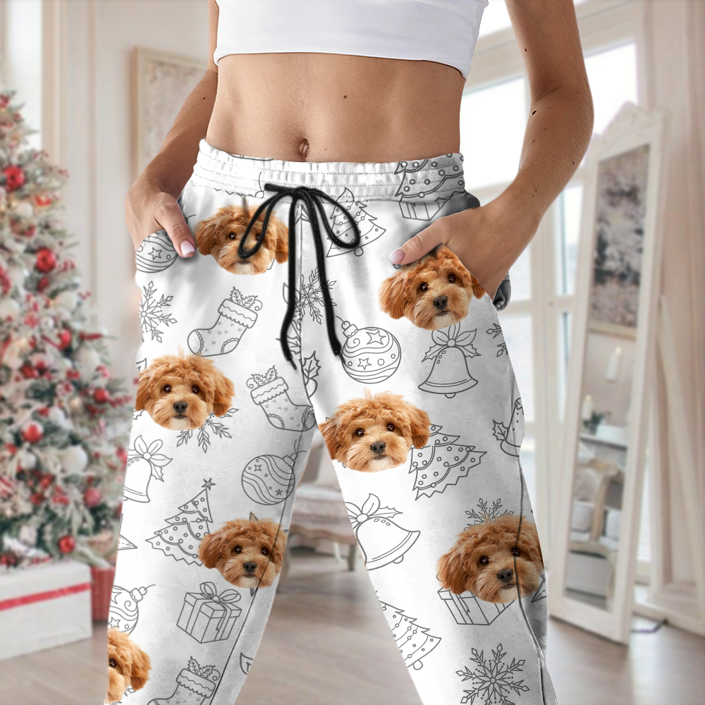 Custom Dog Photo Christmas Sweatpants Christmas Gift For Pet Lovers CH07 896450