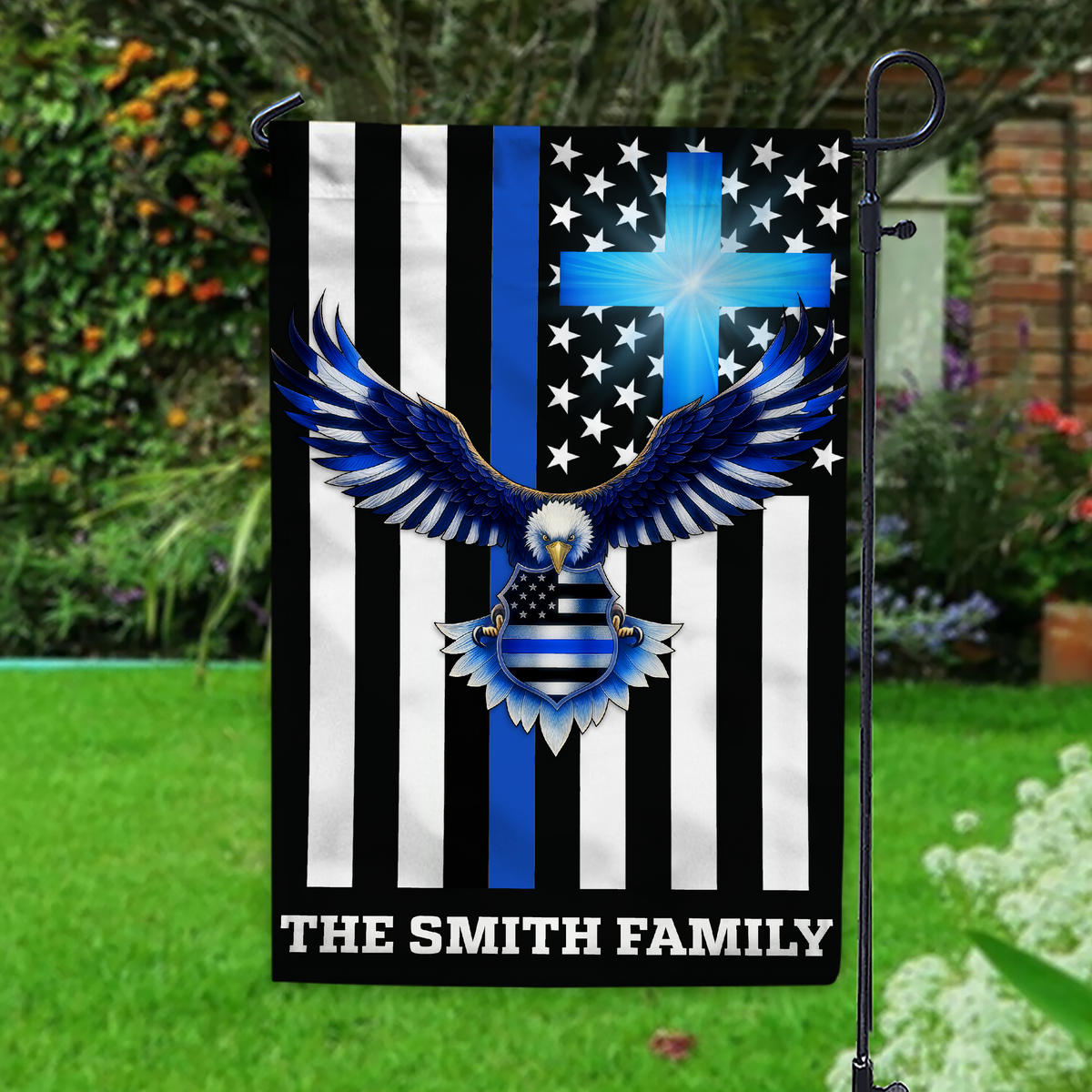 Custom American Flag With Family Name  - Personalized Garden Flag LM32 897227