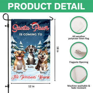 Custom Cute 3D Dog Santa Paws Is Coming To The Town Garden Flag LM32 895955