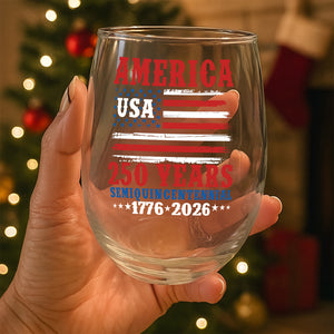 America 250 Years Semiquincentennial Wine Glass TH10 894673