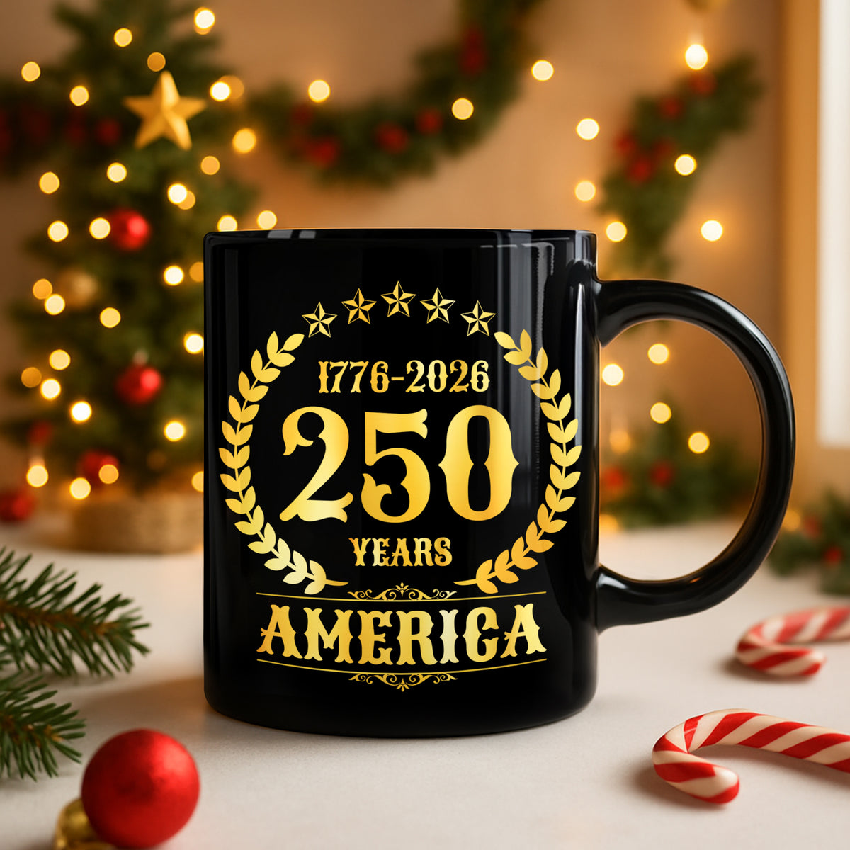 America 250 Years America 250th Anniversary Black Mug HA75 897420