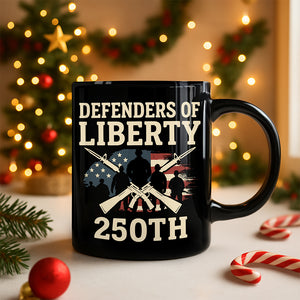 Defenders Of Liberty 250th Anniversary USA Black Mug HA75 897296