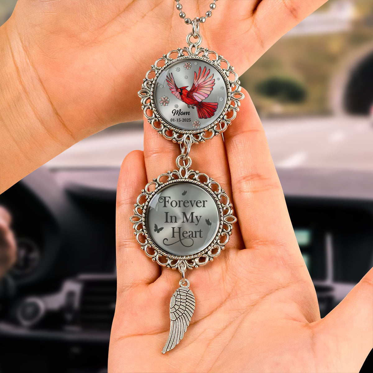 Forever In My Heart Personalized Memorial Hanging Ornament With Charm HA75 891982