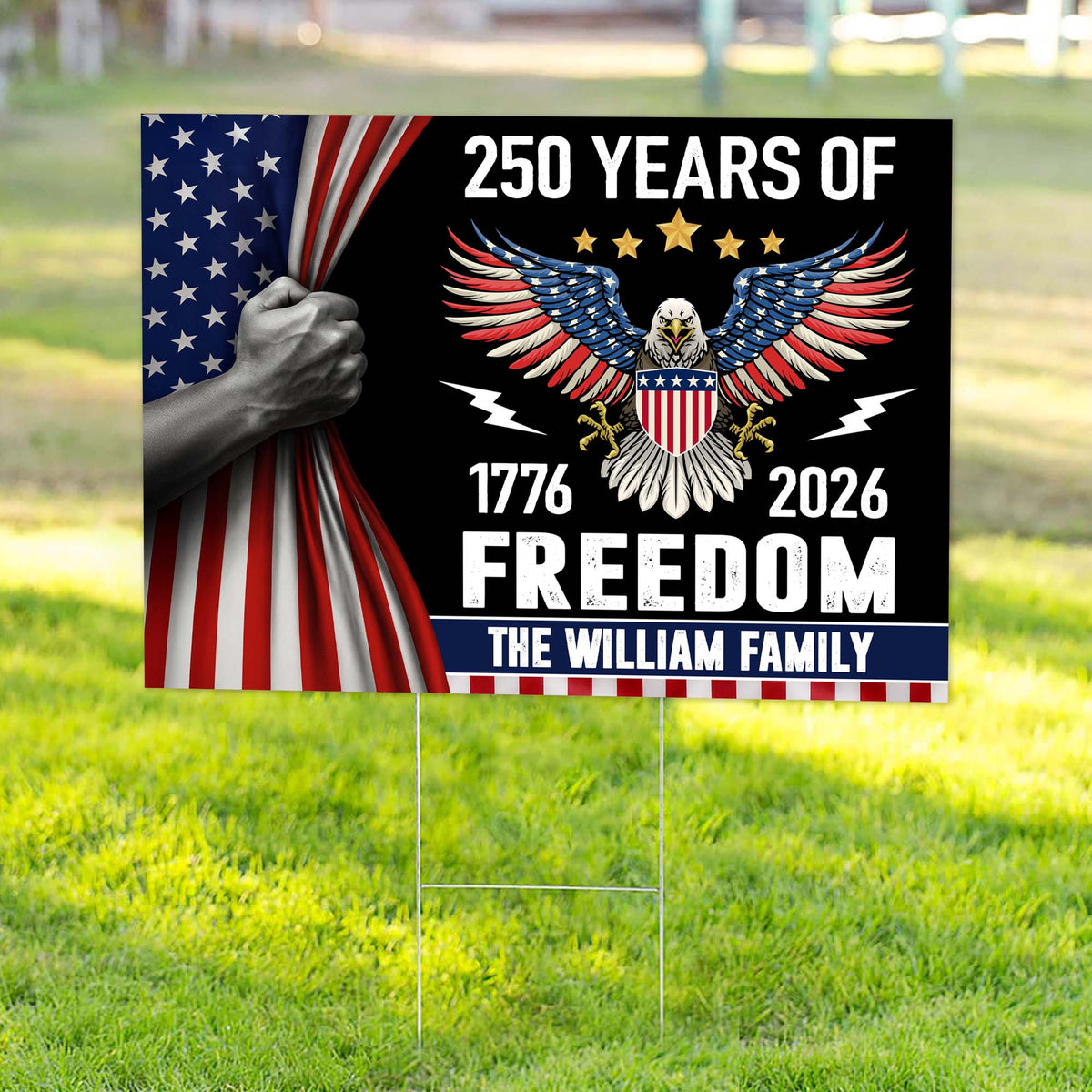 250 Years of Freedom Yard Sign America 250th Anniversary Garden Sign CH07 896830