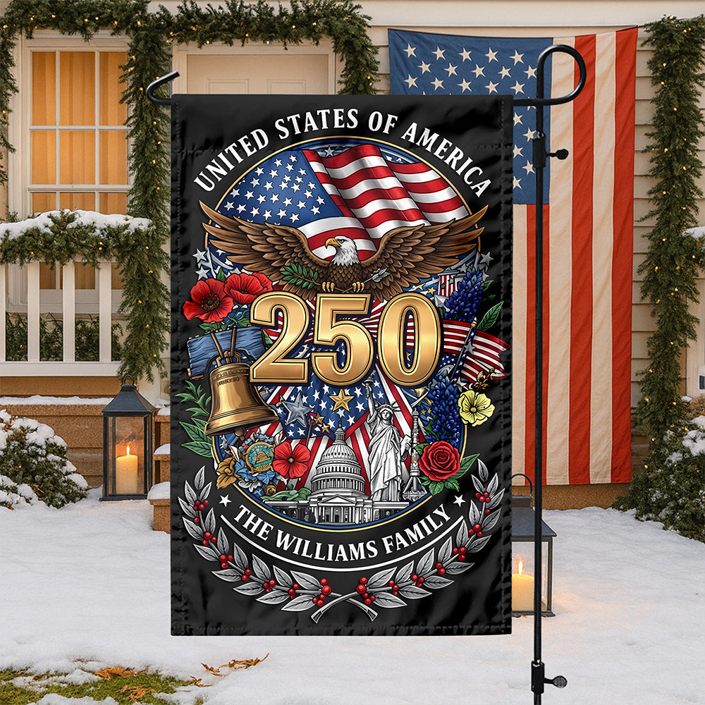 Custom Family Name United States Of America Statue Of Liberty 250th Anniversary Garden Flag LM32 669293