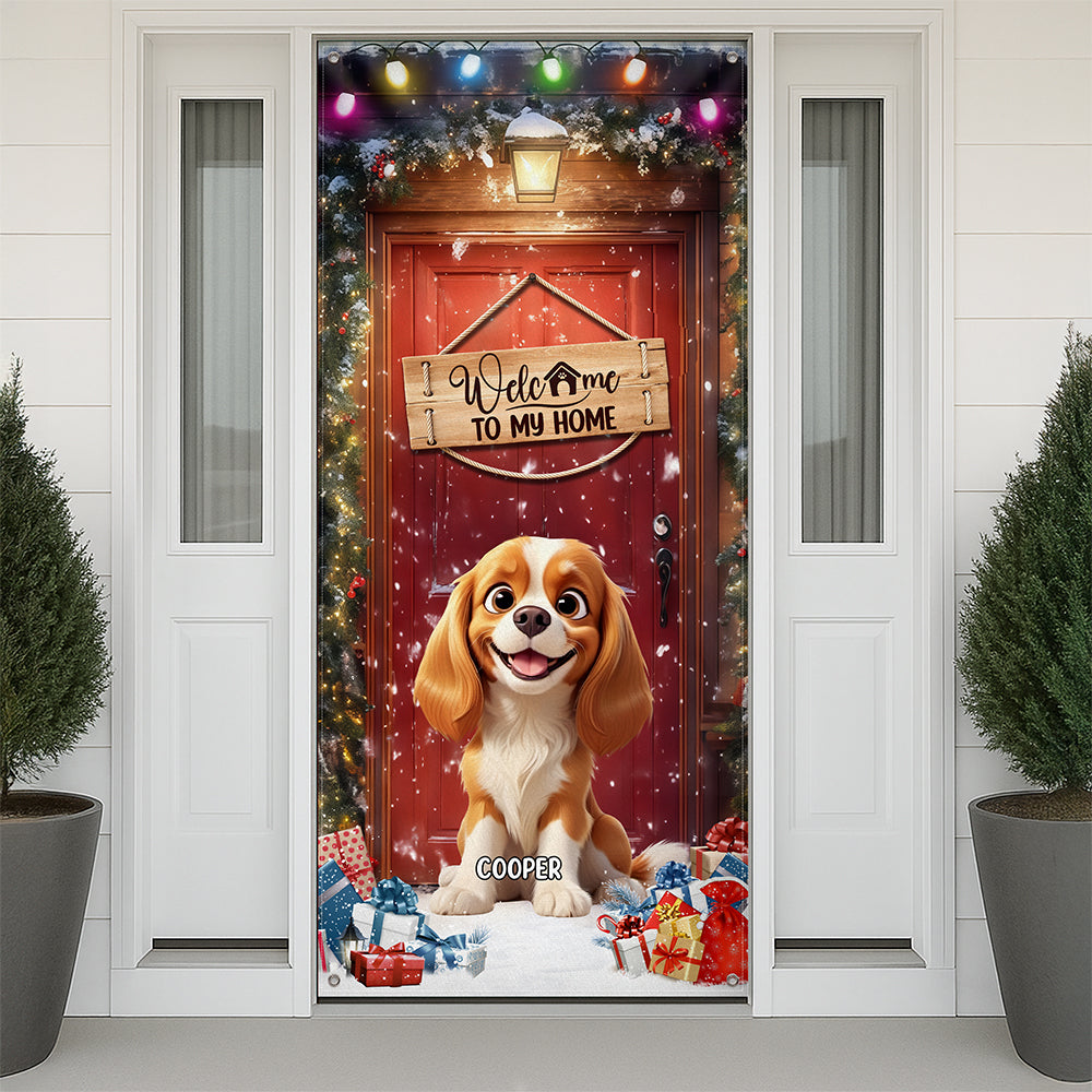 Custom Cute 3D Dog Welcome To Our Home Christmas Decoration Door Cover HA75 898086