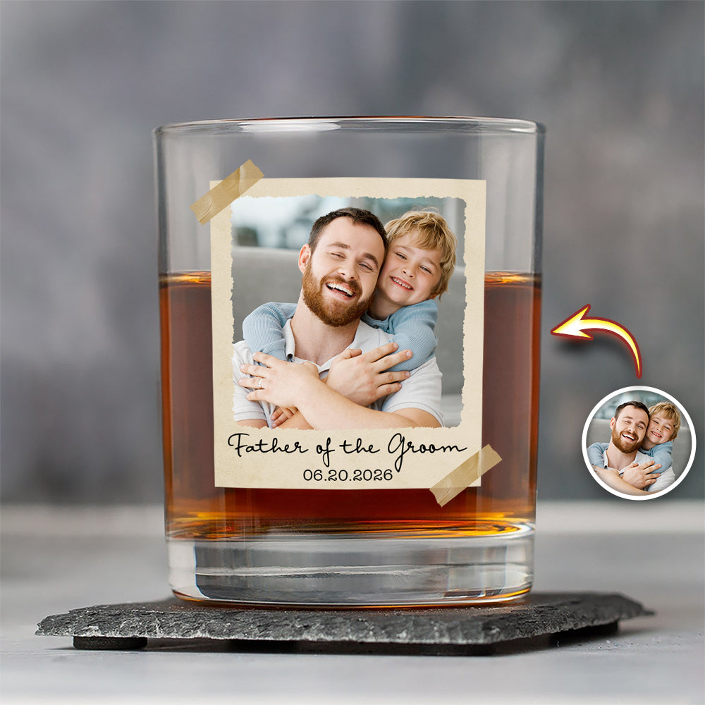 Custom Photo Father Of the Bride Or Groom Vintage Whiskey Glass - Gift for Father’s Day HO82 902318