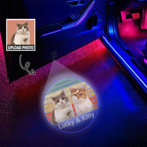 Custom Dog Photo With Vintage Retro Style Car Door Projector Light HO82 894360