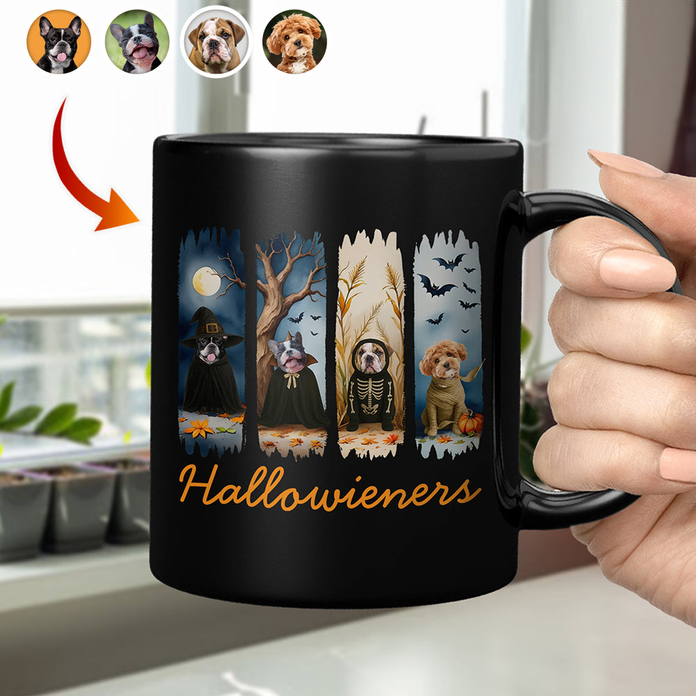 Custom Dog Photo Hallowieners Black Mug For Halloween TH10 896123