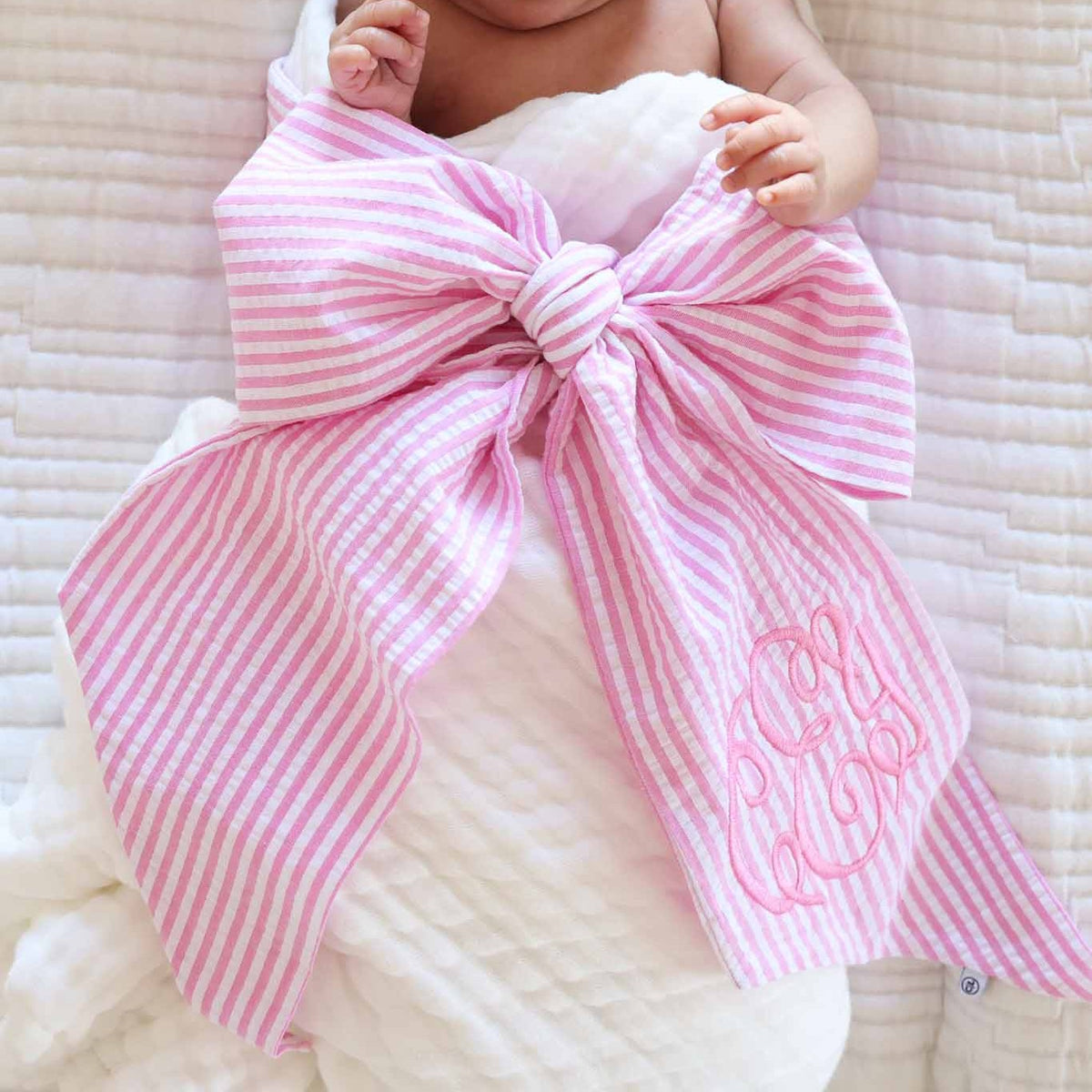 Personalized Embroidered Baby Name Monogram Newborn Bow Sash LM32 669905
