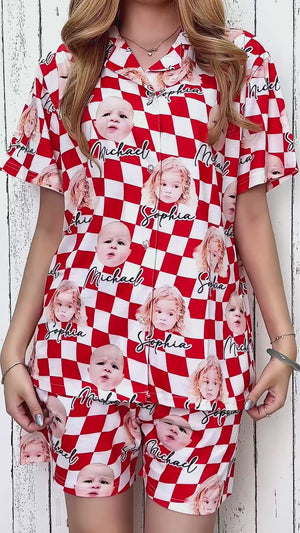 Custom Face Photo Family Short Pajamas K228 890927