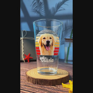 Custom Photo Dog Cat Retro Pet Print Beer Glass TH10 890951