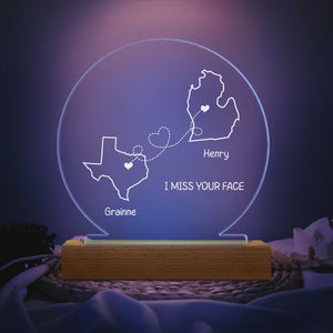 Custom Two Map For Couple Valentine Acrylic Plaque LED Night Light TH10 892191