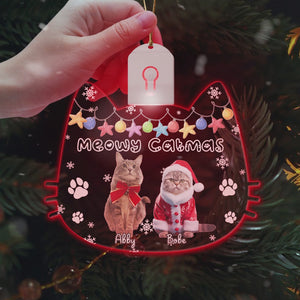 Custom Cat Photo Meowy Catmas Led Light Ornament Funny Gift For Cat Lovers HO82 895000